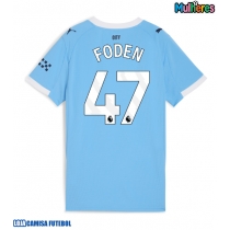 Camisa de Futebol Manchester City Phil Foden #47 Equipamento Principal Mulheres 2025-26 Manga Curta